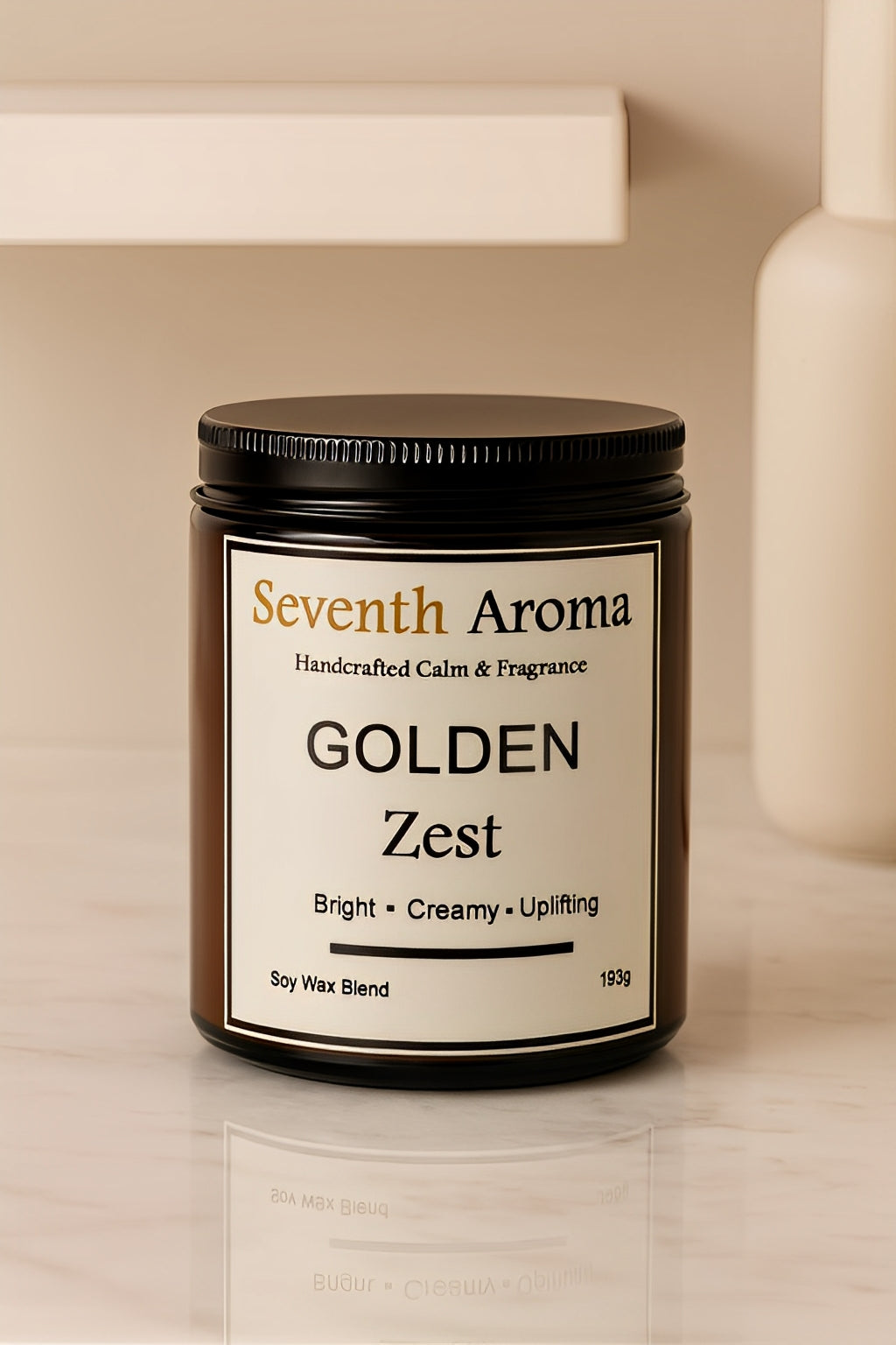 Golden Zest – Lemon, Caramel & Amber Scented Candle