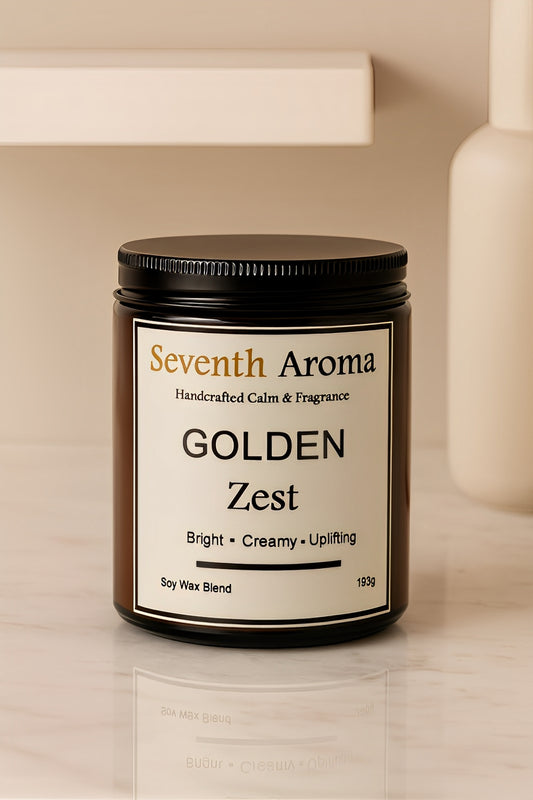 Golden Zest – Lemon, Caramel & Amber Scented Candle